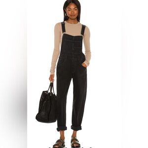 Free People Ziggy Denim Overall in Mineral Black sz24